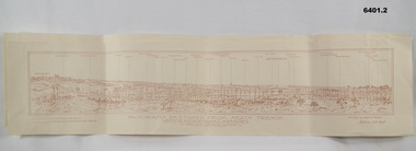 Panoramic view of Messines. Landscape Sepia on cream card. 