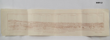 Panoramic view of Messines. Landscape Sepia on cream card. 