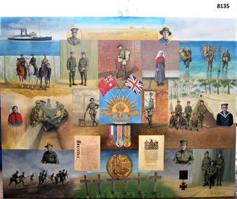 Oil painting re 2015 Anzac centenary.