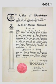 Original copy of the ASR Freedom of Entry Certificate