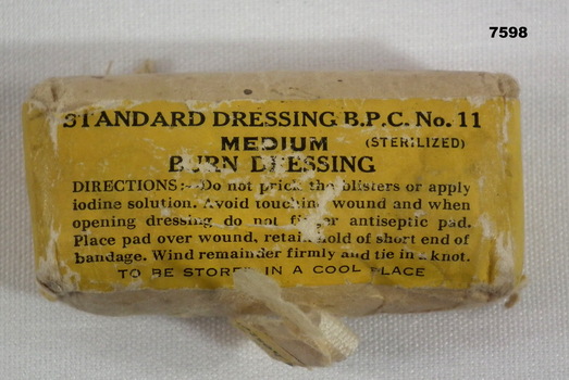 Standard Field Dressing for burns.