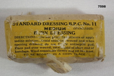 Standard Field Dressing for burns.