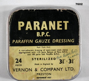 First Aid Gauze dressing pack.