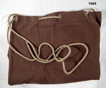 Army issue brown canvas kit bag.