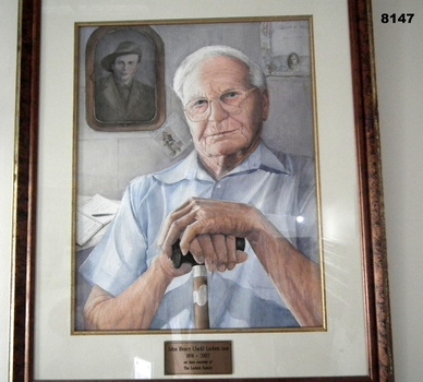 Water Colour painting framed re Jack Lockett.