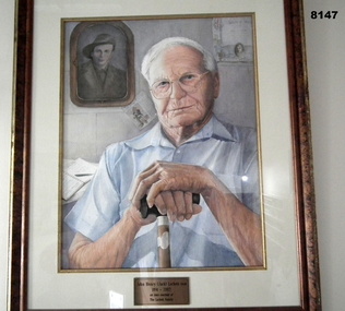 Water Colour painting framed re Jack Lockett.
