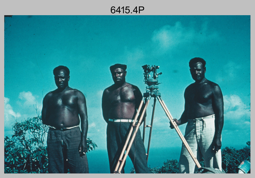 RASvy personnel undertaking topographic surveys in Torres Strait, QLD, 1961. 