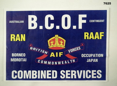 Australian BCOF Poster, combined services.