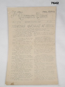 Ships Newsletter for HMAS Manoora.