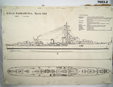 Design drawings of two Naval ships.
