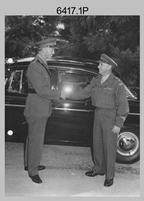 Unidentified Australian General’s Visit to the Army Headquarters Survey Regiment, Fortuna Villa, Bendigo. c1965.