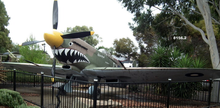 Frontal view of a WW2  Spitfire fighter.
