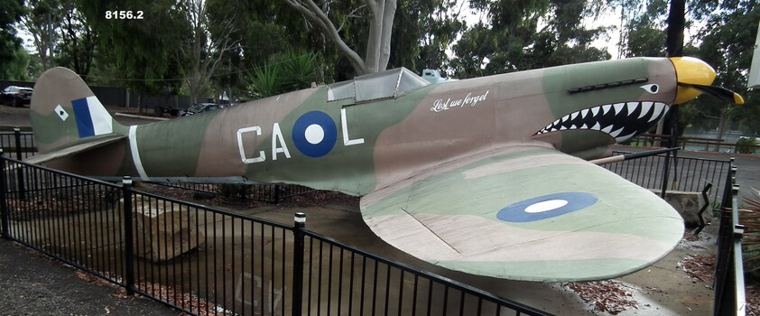 Side view of a replica WW2 Spitfire.