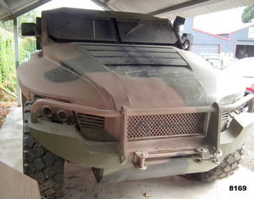 Front view of a Hawkei mobility vehicle
