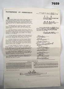 Copy of Japanese Instrument of Surrender.