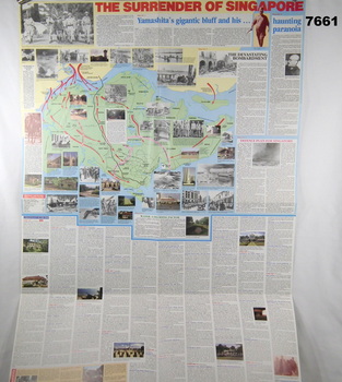 Large poster of fall of Malaysia and Singapore.