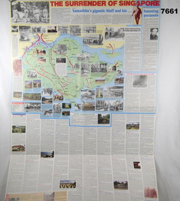 Large poster of fall of Malaysia and Singapore.