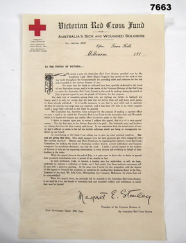 Red Cross Fundraising document/letter.