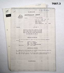 Miscellaneous Australian Army Documents on photocopy paper.