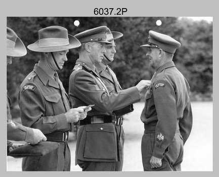 Defence Force Service Medal Presentations at the Army Headquarters Survey Regiment, Fortuna Villa, Bendigo. c1967. 