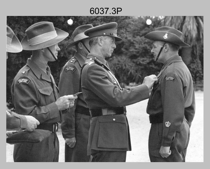 Defence Force Service Medal Presentations at the Army Headquarters Survey Regiment, Fortuna Villa, Bendigo. c1967. 