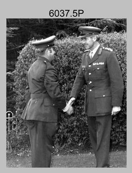 Defence Force Service Medal Presentations at the Army Headquarters Survey Regiment, Fortuna Villa, Bendigo. c1976. 