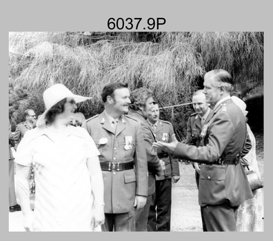 Medal Presentations at the Army Headquarters Survey Regiment, Fortuna Villa, Bendigo. c1976-1980. 