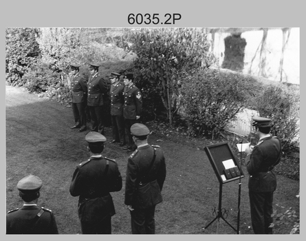 Defence Force Service Medal Presentations - Army Survey Regiment, Fortuna Villa, Bendigo. 1979.