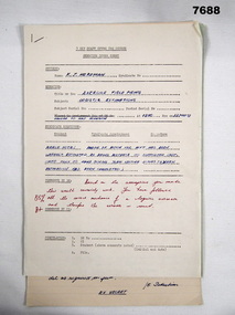 Document - TRAINING COURSE, OFFICER, ARMY