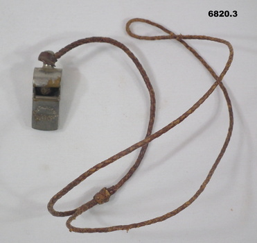 Ceremonial Officers Dress - leather lanyard and whistle.