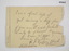Back of Manufacturers label with handwritten note.