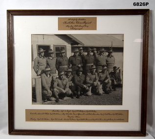 Framed photograph of 38 Bn Northern Victorian Regiment.
