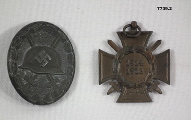 German Badges - Wound badge and Honour Cross.