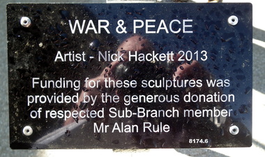 Plaque with details re the. Artist and Donnor.