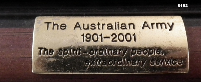 Plaque on painting re 100 years of Australian Army.