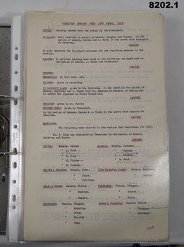 Page from a folder BRSL committee