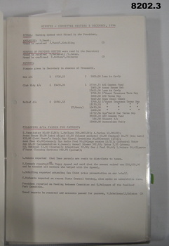 Page from BRSL Committee minutes