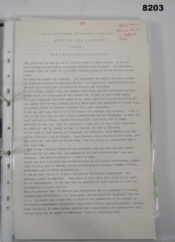 Page from folder of Annual reports.