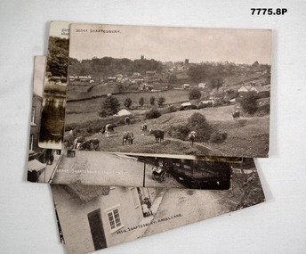 Collection of eight postcards with views of Shaftesbury.