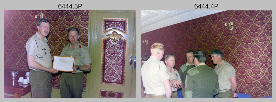 Commander 3rd Military District BRIG P. Davies AM, ADC visit to the Army Survey Regiment Fortuna, Bendigo. 1989.