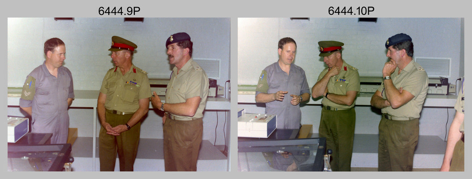 Commander 3rd Military District BRIG P. Davies AM, ADC visit to the Army Survey Regiment Fortuna, Bendigo. 1989.