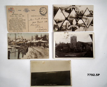 Five postcards sent from WW1, Australian Camp at Codford.