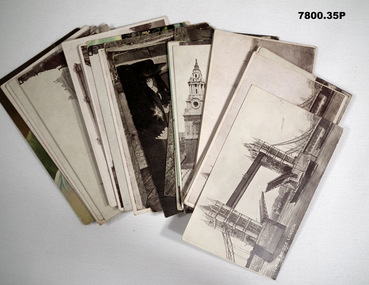 Collection of postcards featuring views of London.