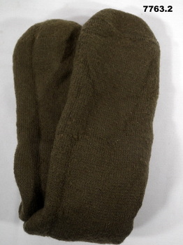 Pair of Khaki woollen army socks.