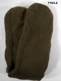 Pair of Khaki woollen army socks.
