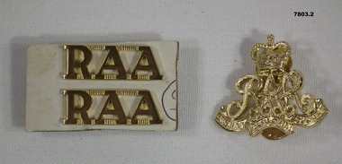 Shoulder and Collar RAA Badges.