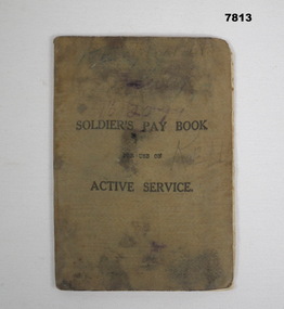 Soldiers Pay Book Active Service.
