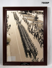 Framed Photograph of an Army Parade.