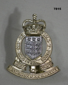 Hat badge - Australian Army Ordnance.