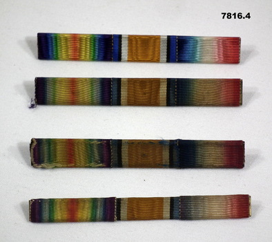 Four WW1 medal ribbon bars.